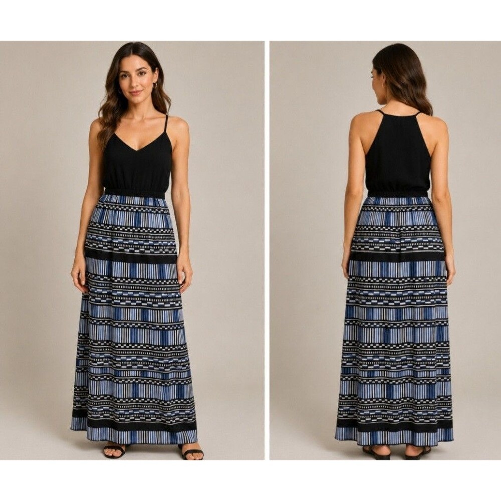 J Crew Sz 0 Ankle Length Long Dress Sleeveless Strappy Blue Womens Lightweight